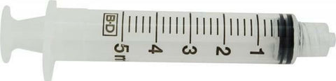 NEW B-D 5CC SYRINGE 5603 PACK OF 5 SINGLE USE SYRINGE W/O NEEDLE (10 AVAILABLE)