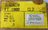 CL2 Power Limited Circuit Cable 22/2 AWG Blue 1000 FT 3165020 E57497