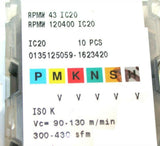 Lot of 10 New Iscar RPMW 43 IC20 Carbide Milling Inserts 5600082