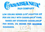 Casablanca LCS-4 Low Ceiling Brass Adaptor Kit Raises Fan 3-3/4" Max Clearance