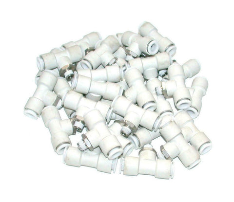 Lot of 33 SMC Spore 10 mm Pneumatic Airline TEE Connectors 1/8 NPT