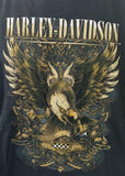 Harley Davidson Motorcycle Men's Eagle Graphic Black Short Sleeve Shirt Size XL
