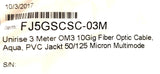 Unirise OM3 Fiber Optic Cable 3-Meter 10Gig Aqua (lot of 6)