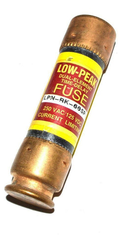 BUSS LPS-RK-6SP TIME DELAY DUAL ELEMENT FUSE 250 VAC