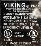 Viking MW48-1381250A Class 2 Transformer Power Supply AC Adapter 120VAC 24W