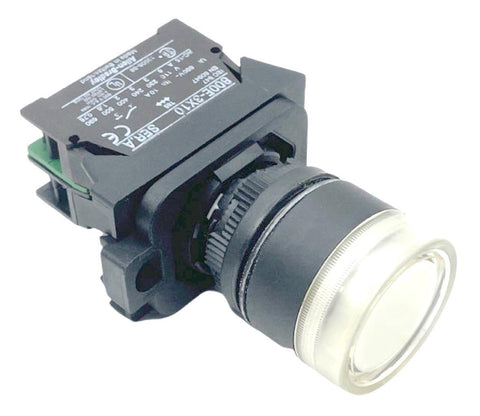 Allen-Bradley 800E-3X10 Series A Contact Block W/ Illuminated White Push Button