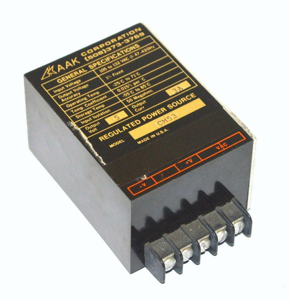 Electrical Source Module AAK CM53 REGULATED POWER SOURCE MODULE 5 VOLTS @ 3 AMPS