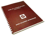 Micro Balancing Inc. Model MU-6 Dynamic Balancer Technical Manual