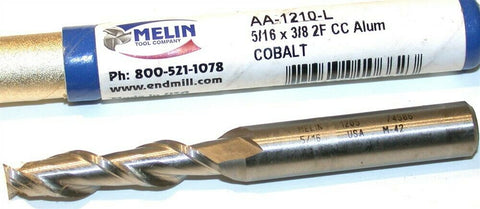 Up to 3 New Melin 5/16" Diameter 3/8" Shank 2 Flute Cobalt End Mill AA-1210-L