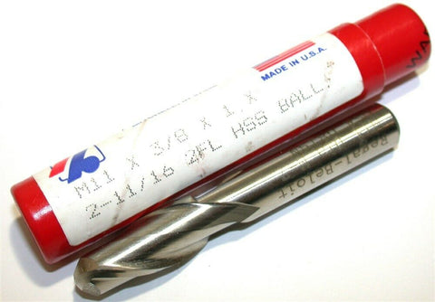 Up to 2 Regal Beloit 11mm 3/8" Shank 2 Flute HSS Ball End Mills New