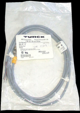 NEW TURCK EUROFAST  RK 4T-2  U2151   CORDSET CABLE 250 VAC 4 AMP