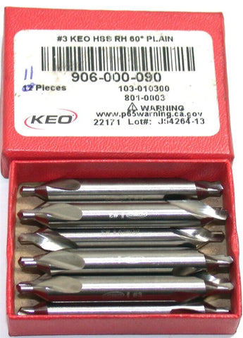 Lot of 9 New KEO 60 degree 1/4" Diameter Drill & Countersinks 906-000-090