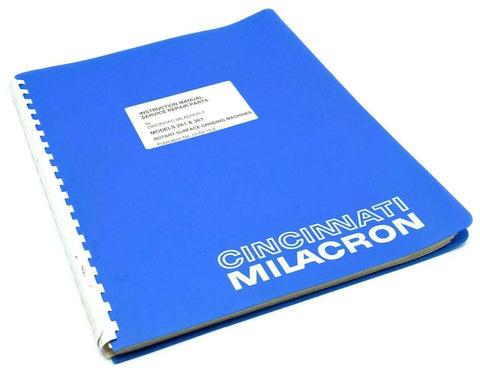 Cincinnati Milacron Models 261 & 361 Grinding Machines Instruction Manual