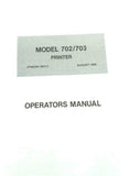 Centronics Models 702 & 703 Printers Instruction Manual