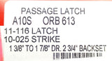 Schlage A10S ORB 613 Grade 2 Passage Cylindrical Lock Orbit Knob Oil-Rub Bronze