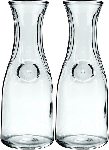 Anchor Hocking 139UR 4-1/8" x 11" Glass Glass Carafe Decanter 1 Liter - 2 Pack