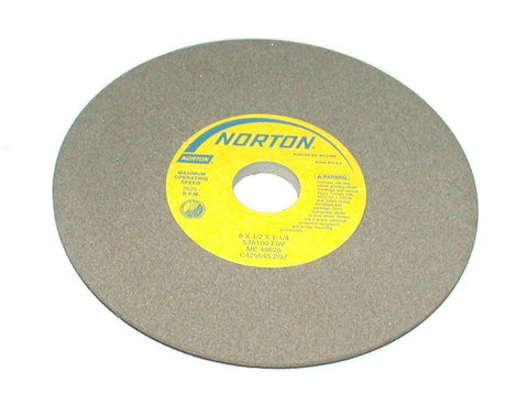 Norton  53A100-F9V  Gray Grinding Wheel  8" X 1/2" X 1-1/4"  2625 RPM