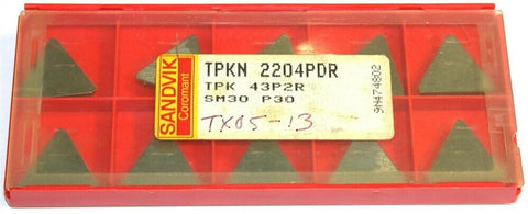 Lot of 10 Sandvik Indexable Milling Carbide Inserts TPKN 2204 PDR P30
