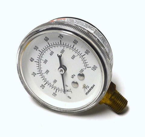 MARSH 0-100 PSI PRESSURE GAUGE 1/4" NPT