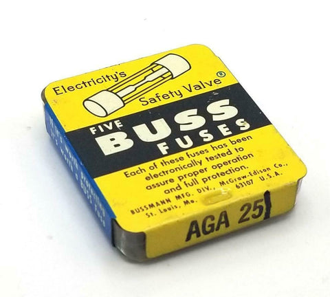 Buss AGA-25 Fuses 25 A (Box of 5)