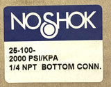 NoShok 25-100-2000 Pressure Gauge 2000 PSI 1/4" NPT Bottom Mount