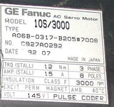 GE Fanuc A06B-0317-B205-7008  10S/3000  AC Servo  Motor W/Encoder