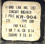 Square D QOB320 3 Pole Circuit Breaker 20A 120-240VAC Green Switch Original