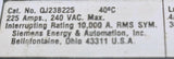 Siemens QJ23B225 3 Pole Circuit Breaker 225A 240VAC 3 PH Bolt On