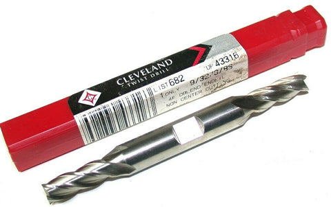 Up To 3 New Cleveland Twist 9/32" 4 Flute Double End HSS End Mills 43316