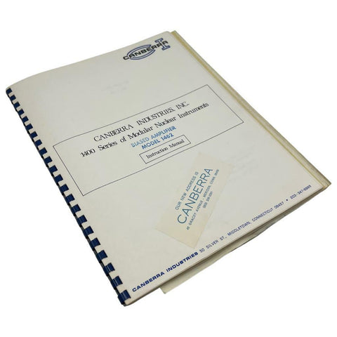 Canberra Industries Model 1462 Biased Amplifier Instruction Manual