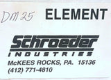 Schroeder DM25 Hydraulic Filter Element (5 Available)