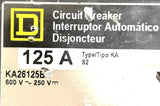 Square D KA26125BC 2-Pole I-Line Circuit Breaker 125A 600V 1 PH Plug-In