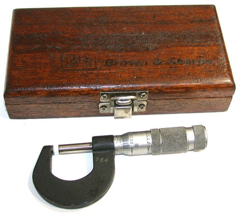 Brown & Sharpe .0001" Micrometer 0 to 1" #599-1-44 w/ Case Calibrated