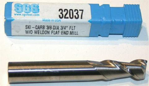 SGS 3/8" 2-Flute Carbide End Mill 32037 New