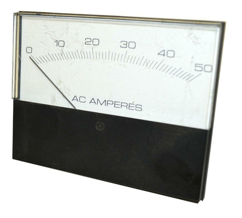 NPE PD14 AC AMPERES ANALOG PANEL METER 0-50 VOLTS
