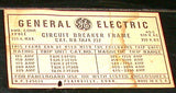 GENERAL ELECTRIC  200 AMP CIRCUIT BREAKER MODEL THJK23F
