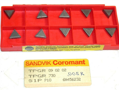 Lot of 10 Sandvik Indexable TPGR 730 Turning Carbide Inserts TPGR 09 02 02 S1P
