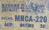 Square D MHCA-220 2 Pole Circuit Breaker 20A 240V