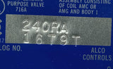ALCO Controls 240RA 16T9T Refrigerant Solenoid Valve MOPD 300AC/DC 500 SWP