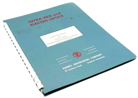 Barnes Engineering Company Model 11-201T Infrared Ref. Source Instruction Manual