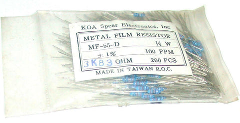 KOA SPEER ELECTRONICS  MF-55-D  PACK OF 200 NEW METAL FILM RESISTORS 1/4 WATT