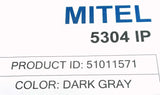 Mitel Model 5304 IP VoIP Telephone With Display 51011571 - Dark Gray