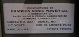 Branson Model 227 Ultrasonic Welder Sonifier 227 on Assembly Stand