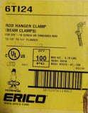 Lot of (10) Erico Caddy 6TI24 Rod Hanger Beam Clamp 1/8" - 1/4" Flange 200LB Max