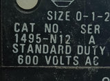 Allen-Bradley 1495-N12 Standard Duty Auxiliary Contact 600VAC Size 0-1-2