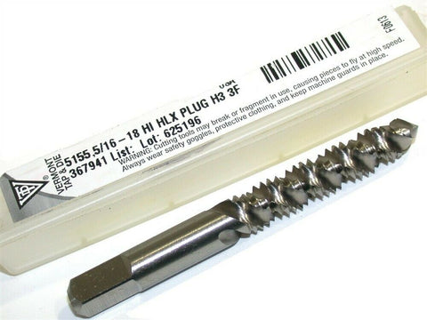 Up to 2 New Vermont 5/16-18 NF GH3 3 flute Spiral Taps