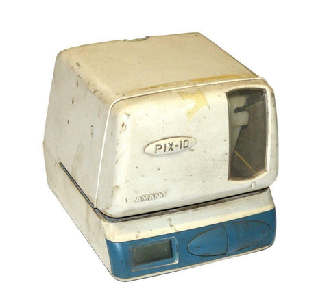AMANO PIX-10 TIME CLOCK RECORDER WITH POWER ADAPTER - SOLD AS IS