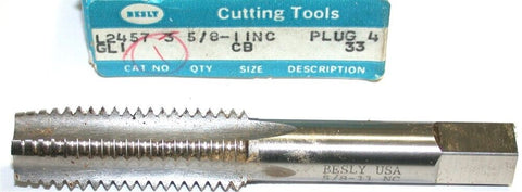 Besly 5/8"-11 NC GL1 4-Flute High Speed Steel Plug Tap L2457 New