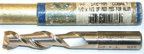 Melin 1/2" Diameter 1/2" Shank 2 Flute Cobalt End Mill AA-1616-MM