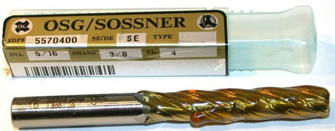 Up to 3 New OSG/Sossner 5/16" diameter 3/8" Shank 4 Flute HSS End Mill 5570400